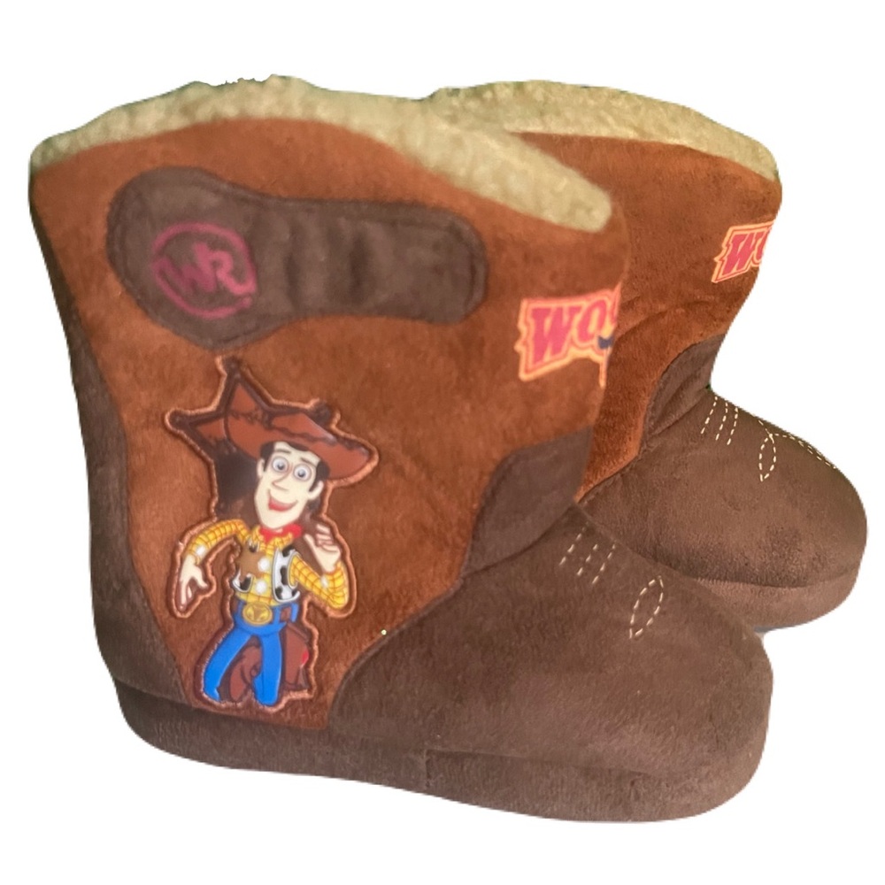 Disney Toddler 7/8 Toy Story Woody Slipper Brown Cowboy Boots